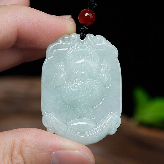 天然翡翠招財金蟾吊墜