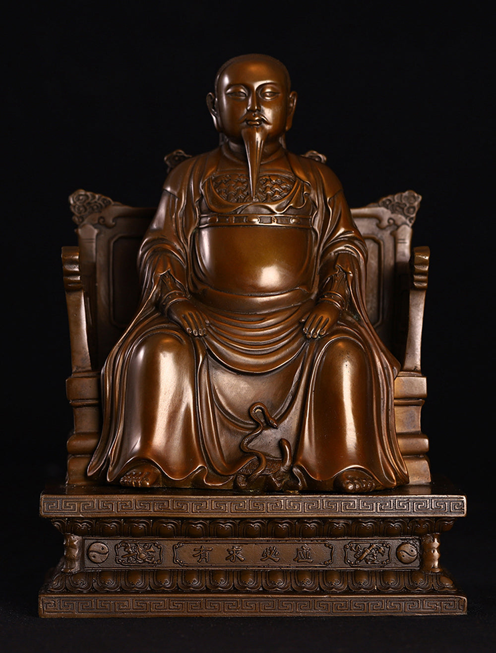 三寸玄天上帝銅像法會開光擺件